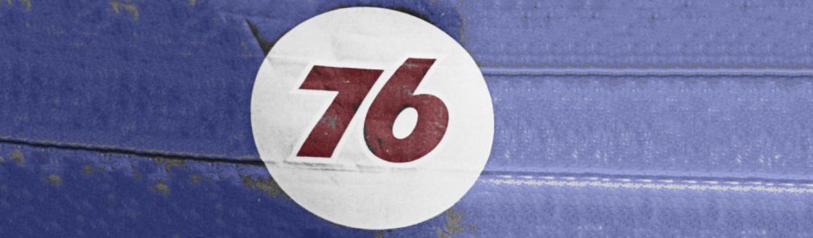 Banner with 76 centered