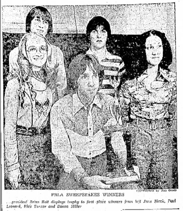 Newspaper clipping of FBLA winners