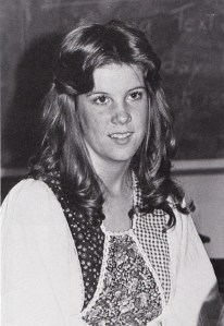 The muslin shirt hit big at FHS; Theresa Smith wears a muslin smock brightened with a patchwork yoke.